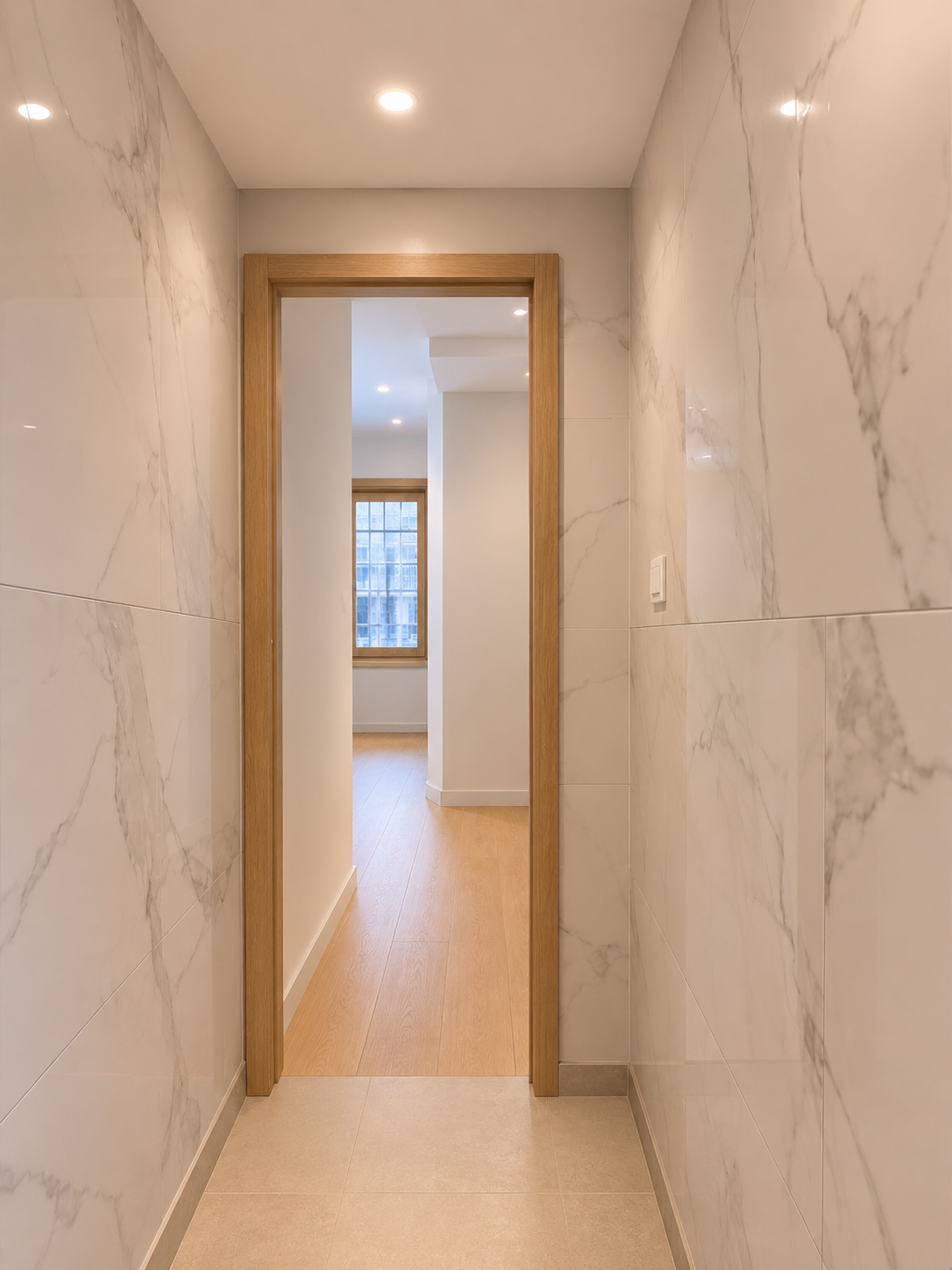 Interior moderno tras una reforma integral de vivienda en Las Rozas de Madrid